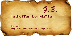 Felhoffer Borbála névjegykártya